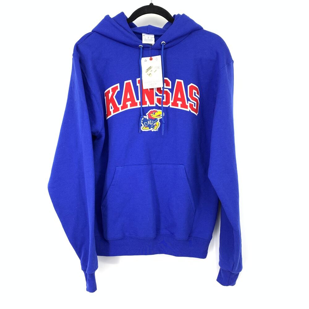Champion University Of Kansas Jayhawks Pullover Hoodie Sweatshirt Mens Small